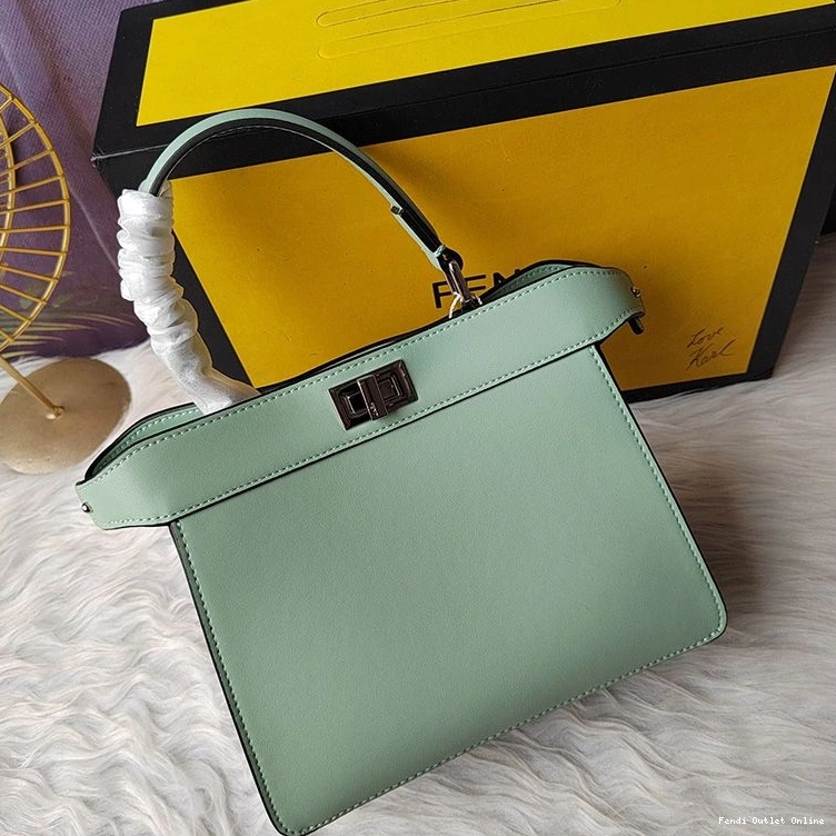 Cheap ISeeU Green Petite In Fendi Bag Peekaboo Leather Nappa 0810